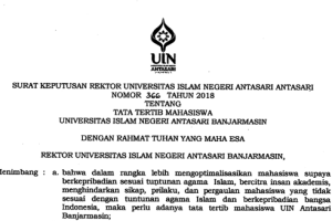 SK-No-366-Th-2018-ttg-TATA TERTIB MAHASISWA UIN ANTASARI BANJARMASIN